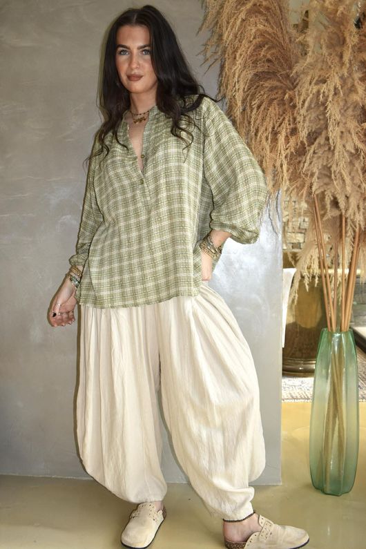 Greta Check Hugh Shirt Meadow /15=